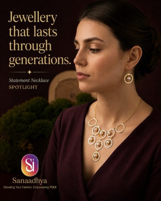 ✨ Timeless elegance, crafted to be cherished for generations. ✨
Our Statement Necklace Spotlight is more than jewellery - it’s a legacy of grace, sophistication, and unforgettable moments. Designed to elevate every look, today and for years to come.
💫 Because true style never fades.
#SanaadhyaJewels #StatementNecklace #TimelessElegance #JewelleryThatLasts #LuxuryJewellery ElegantStyle FashionJewellery JewelleryLover HeirloomStyle EverydayLuxury SanaadhyaStyle WearYourConfidence