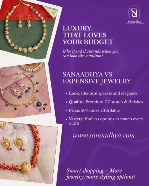 ✨ Luxury That Doesn’t Break the Bank ✨
Why spend thousands when you can shine just as bright with Saanadhya?
From premium finishes to elegant designs, our jewellery gives you the same sparkle without the heavy price tag.
Swipe through to see how Saanadhya brings you:
💎 Stunning looks
💎 Premium CZ quality
💎 50% more affordable prices
💎 Endless options for every outfit
Smart shopping = More jewellery, more styling possibilities! ✨
Shop now: www.sanaadhya.com
#Sanaadhya #SanaadhyaJewellery #AffordableLuxury #BudgetFriendlyStyle #IndianJewellery #FashionJewellery #EverydayGlam #JewelleryLovers #StyleSmart #LuxuryForLess #ShopLocalIndia #FashionFinds #CZJewellery #JewelleryOnBudget #SanaadhyaStyles #ShineEveryday