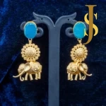 Druzy-Stone-Elephant-brass-Earrings