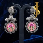 Hand Painted Silver Replica Bird Earrings jewellery design