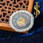 Silver Replica Big Size Nandi Ring with Beads