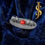 Silver Replica Elephant Ring with Monalisa Stone