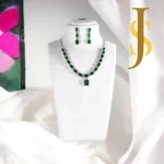 Rhodium Plated Crystal American Diamond Statement Neckpiece online jewllery design set