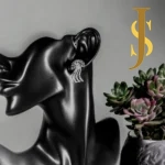 Rhodium Plated American Diamond Cocktail Flower Earrings design jewellery