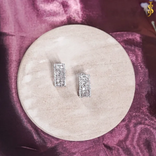 Sanaadhya Rhodium Plated American Diamond Cocktail Earrings