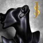 Rhodium Plated American Diamond Flower Pendant Set with Chain and Earrings jewellery design