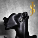 Rhodium Plated American Diamond Daisy Pendant Set with Chain and Earrings online design jewellery