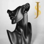 Rhodium Plated American Diamond Flower Drop Earrings design jewellery