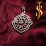 Rhodium Plated American Diamond Flower Pendant Set with Chain and Earrings jewellery