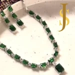 Rhodium Plated Crystal American Diamond Statement Neckpiece jewllery design set