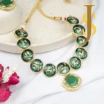Meenakari Hand Painted Neckpiece with Monalisa Stone design jewellery