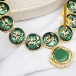 Meenakari Hand Painted Neckpiece with Monalisa Stone design set