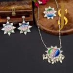 Pichwai Handpainted Silver Replica Combo of Neckpiece
