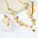 Baroque Pearl Long Necklace With Monalisa Stone set