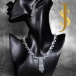 Rhodium Plated American Diamond Party Necklace design