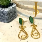 Oval Danglers With Druzy Stone online design jewellery set