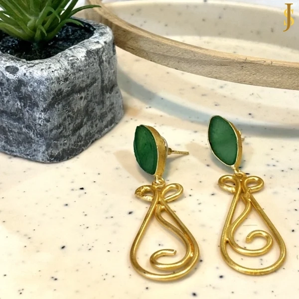 Sanaadhya Oval Danglers With Druzy Stone