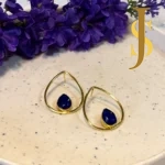 Oval Eyes Earring With Stone