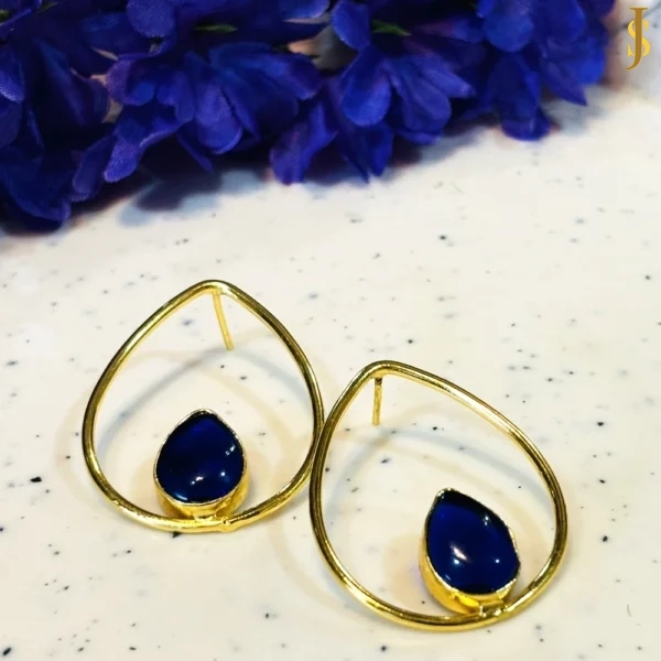 Sanaadhya Oval Eyes Earring With Stone