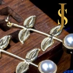 Tanjore Handcrafted Golden Hasli with Pearl Earrings online jewellery design