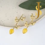 Goldplated Camels Earring With Dew Drops set