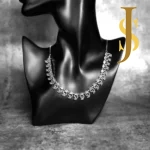 Rhodium Plated American Diamond Conch Necklace - Silver