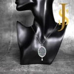 Rhodium Plated Pineapple American Diamond Pendant Set with Chain and Earrings new design set