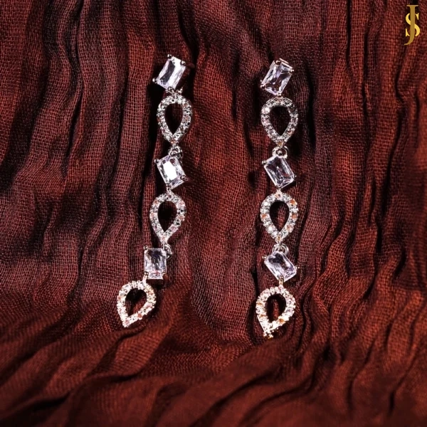 Rhodium Plated American Diamond Mini Necklace