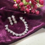 Rhodium Plated American Diamond Heart Necklace