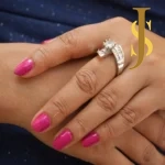 Rhodium Plated CZ Twisted Party Ring set