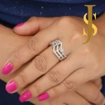 Rhodium Plated American Diamond Zigzag Ring design