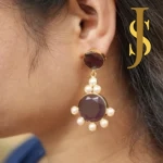 Crystal Danglers With Pearl Beads set