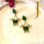Danglers With Carving Stone And Beads design set