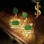 Danglers With Carving Stone And Beads design