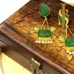 Danglers With Carving Stone And Beads