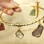 Golden Brass Stone Charm Bracelet design