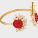 Golden Pearl Bracelet With Monalisa Stone