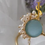 Golden Pearl Bracelet With Monalisa Stone