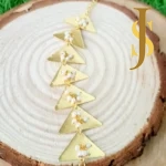 Golden Brass Openable Bracelet With Beads