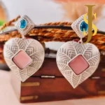 Silver Replica Paan Shape Earrings online design set