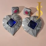 Silver Replica Paan Shape Earrings online design online design jewellery set