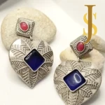 Silver Replica Paan Shape Earrings online design online design set