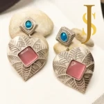 Silver Replica Paan Shape Earrings online design