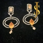 Rhodium Plated American Diamond Statement Dangler set