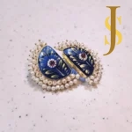 Half Moon Beads Hand Painted Studs