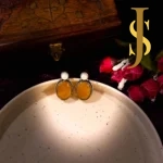 Silver Replica Oval Studs With Monalisa Stone design