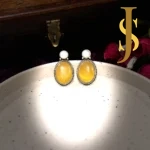 Silver Replica Oval Studs With Monalisa Stone set