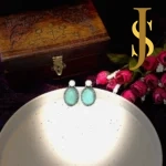 Silver Replica Oval Studs With Monalisa Stone