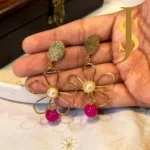 Golden Daisy Drop Earrings