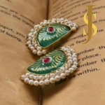 Half Moon Beads Hand Painted Studs set